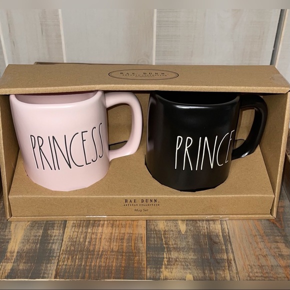 Rae Dunn Prince Princess Mugs - Picture 1 of 2